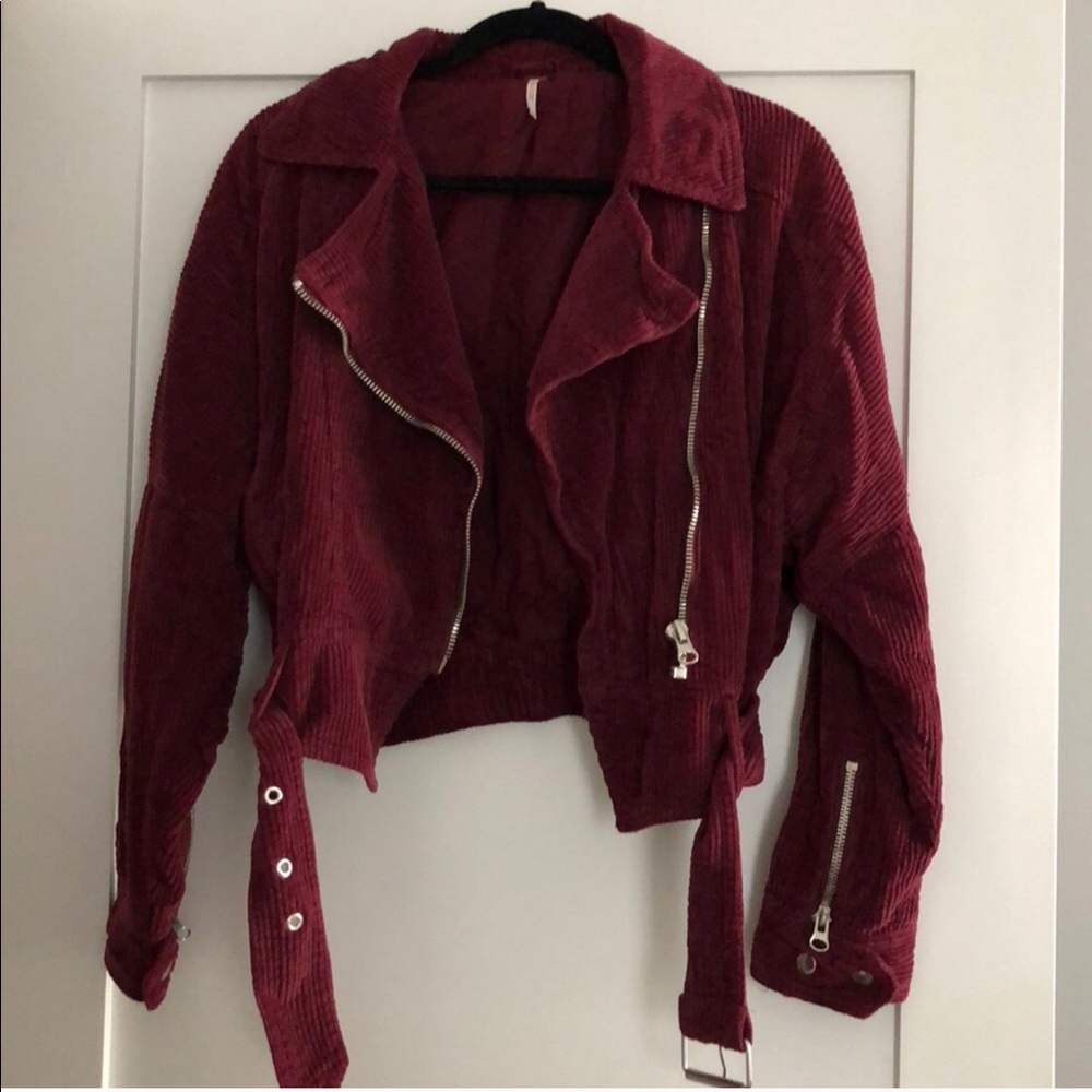Free people burgundy  jacket